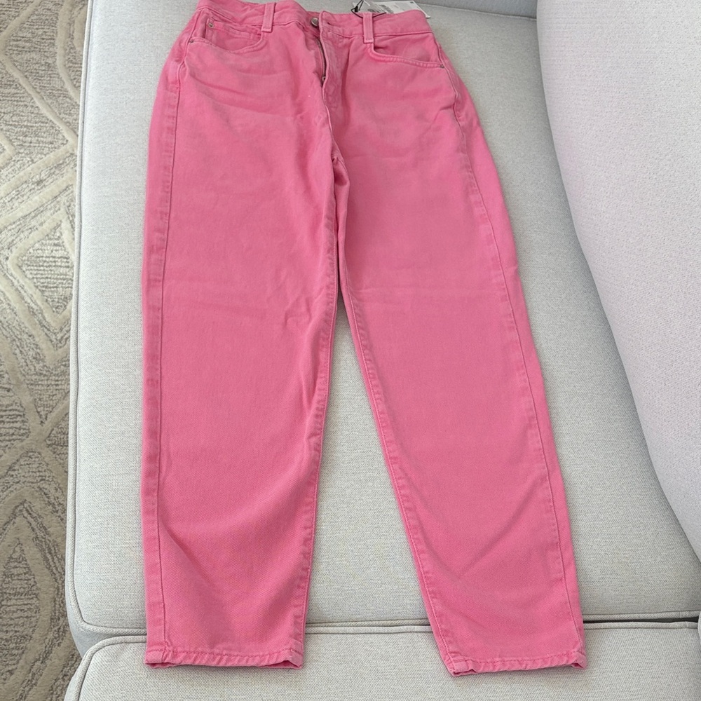 Zara mom fit pink jeans